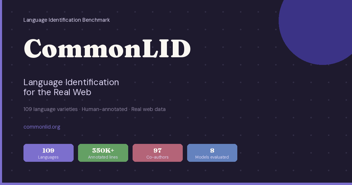 CommonLID - Language Identification Benchmark for the Web